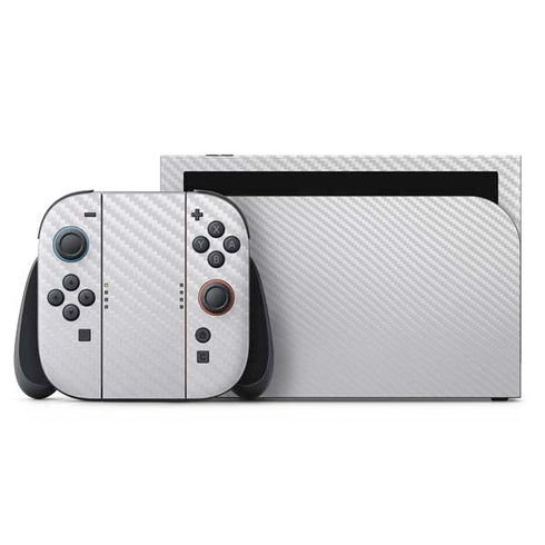 White Carbon Fiber Specialty Texture Material Nintendo Switch 2 (2025) with Joy-Con Skin